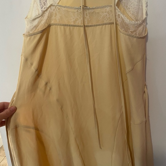Light Yellow Layered Halter Mini Dress - Picture 4 of 7